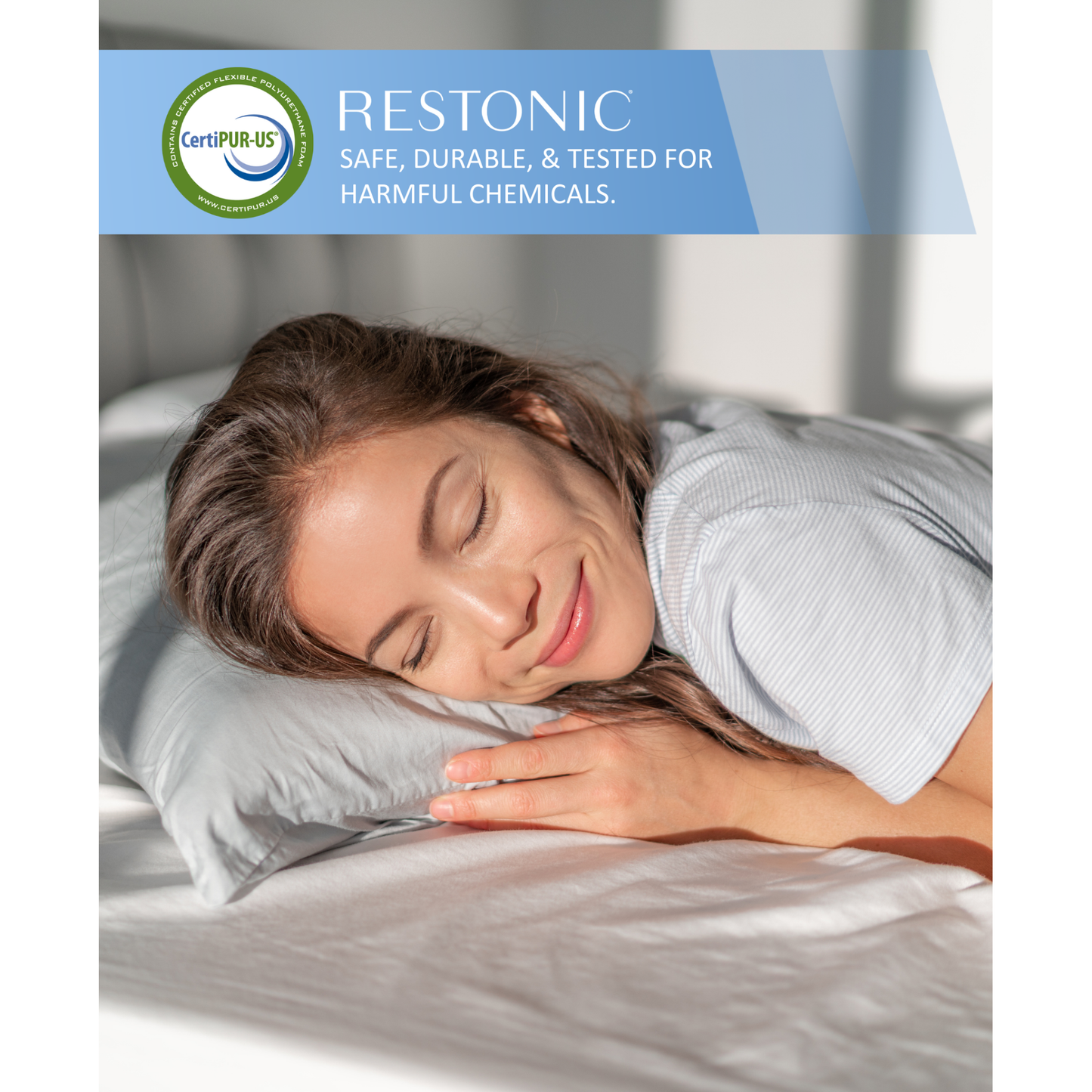 Restonic ComfortCare Plush with Premium Comfort Bedding Bundle