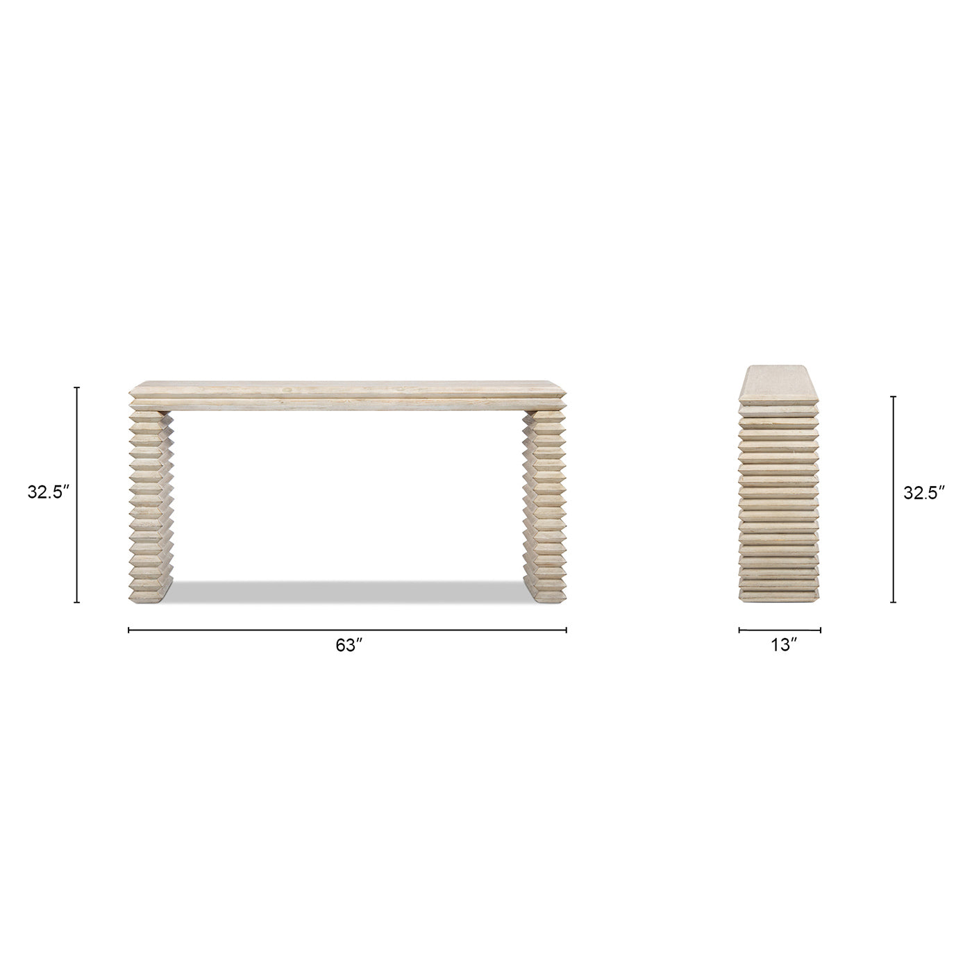 Reclaimed Wood Stacked Console Table, By Veda