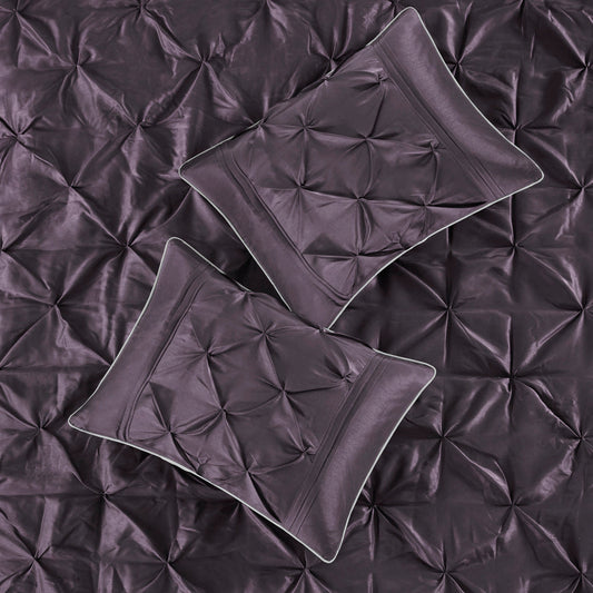 7 Piece Tufted Comforter Set Plum Full