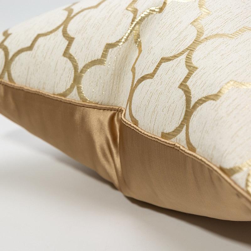 Luxury Sofa Cushion Nordic Decorative Pillows Case Satin Champagne Simple Decorative Silk Throw Pillow Covers Slip Cooling Satin Square Pillowcases For Living Home