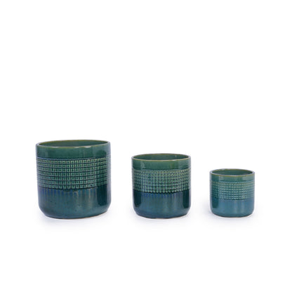 Flowerpot Set of 3 Planters Azul