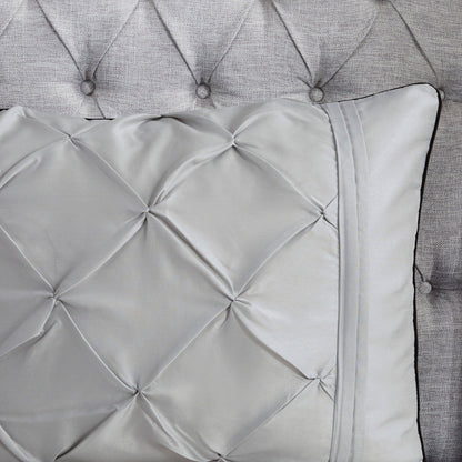 7 Piece Tufted Comforter Set Grey Full