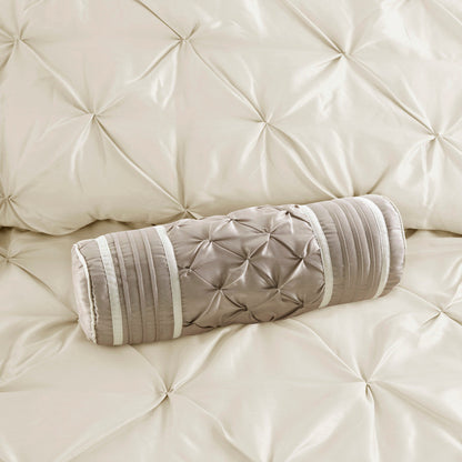 7 Piece Tufted Comforter Set Ivory Cal King