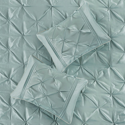 7 Piece Tufted Comforter Set Seafoam King