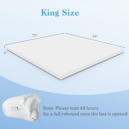 Gel Infused Memory Foam Mattress Topper Size King