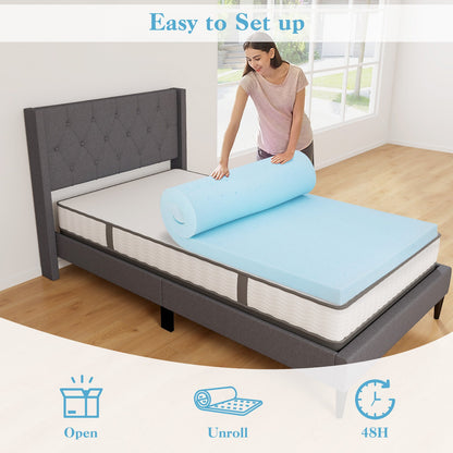 Gel Infused Memory Foam Mattress Topper Twin Size