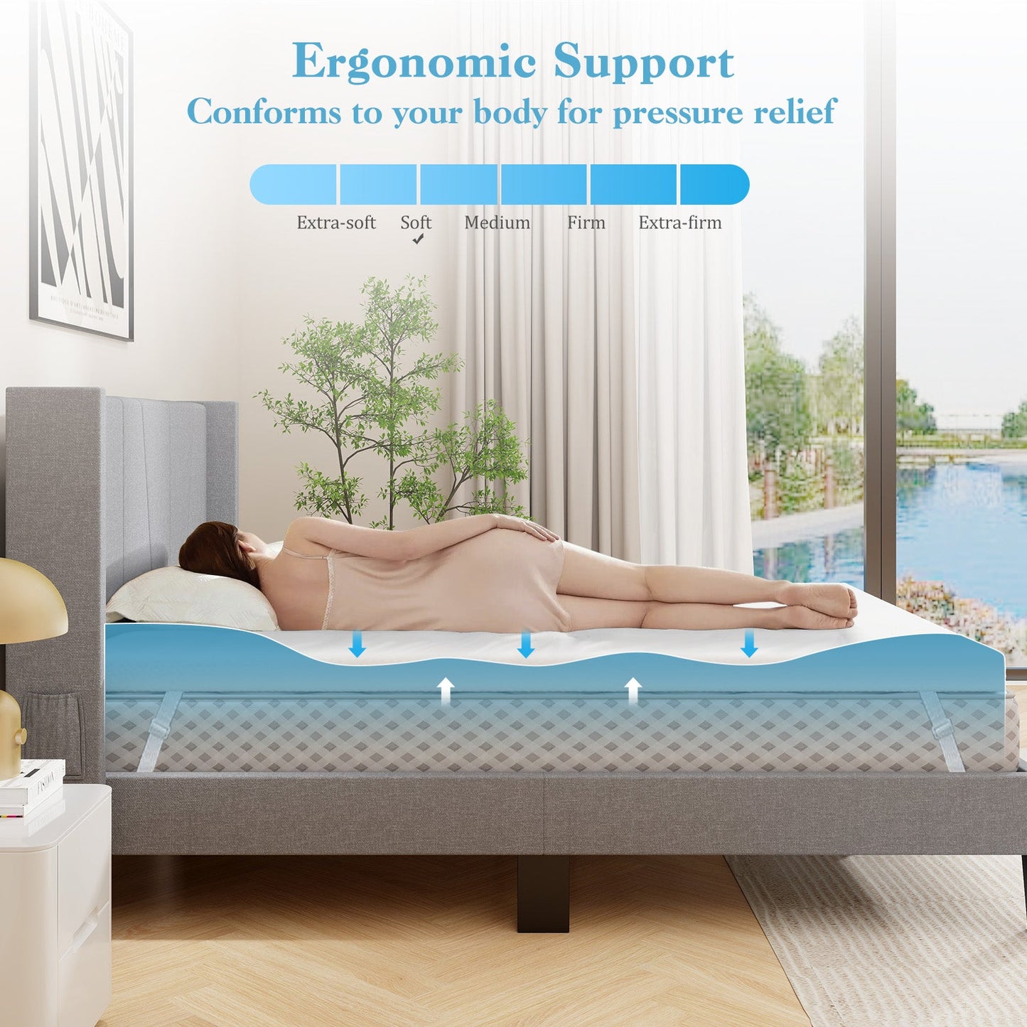Gel Infused Memory Foam Mattress Topper Twin Size