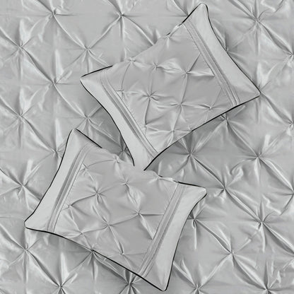 7 Piece Tufted Comforter Set Grey Full