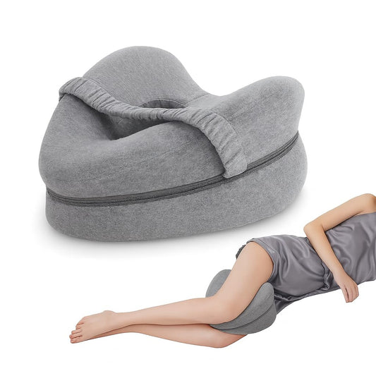 Generic Orthopedic Knee Pillow Memory Foam Side Sleepers Gray 1 Pack