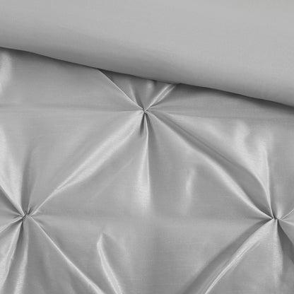 7 Piece Tufted Comforter Set Grey Queen