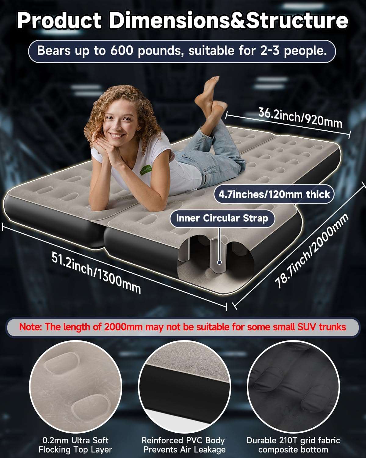 Umbrauto Thickened  SUV Back Trunk Air Mattress