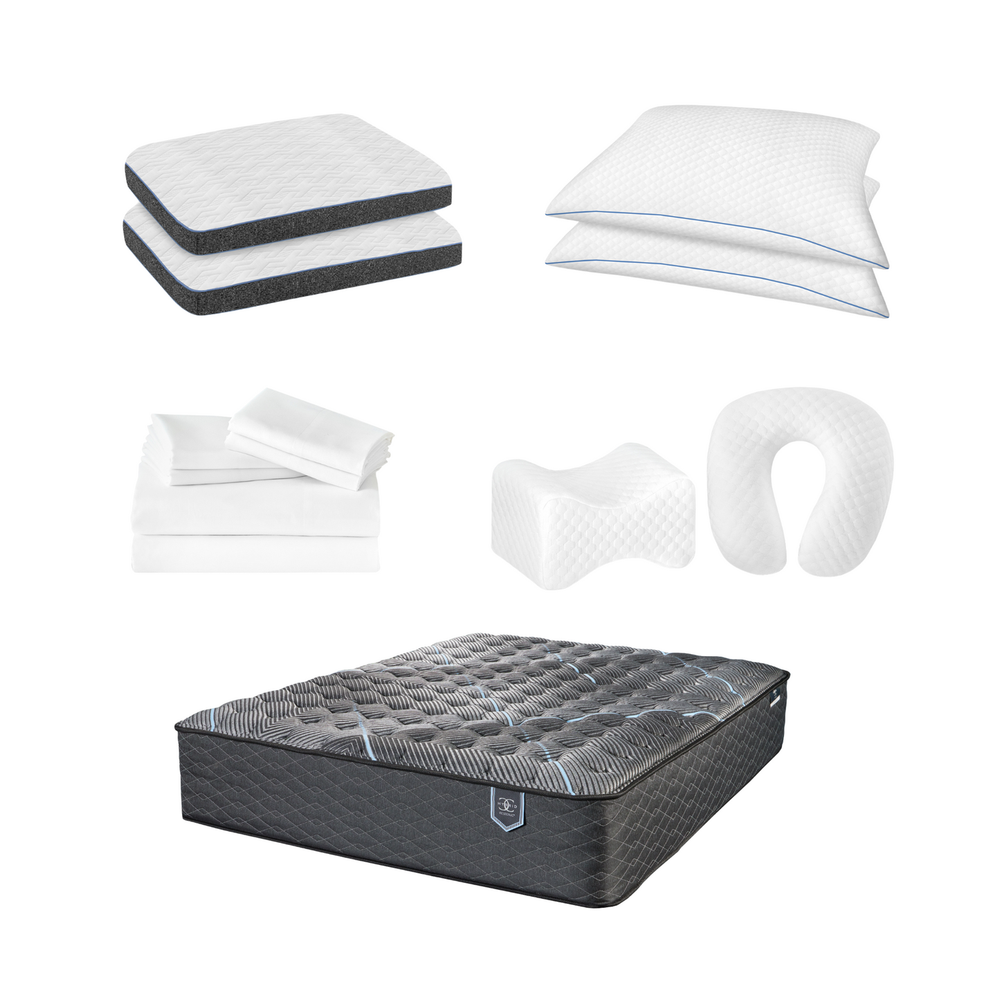 Restonic ComfortCare Plush with Premium Comfort Bedding Bundle