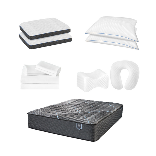 Restonic ComfortCare Plush King Size Mattress with Premium Comfort Bedding Pack
