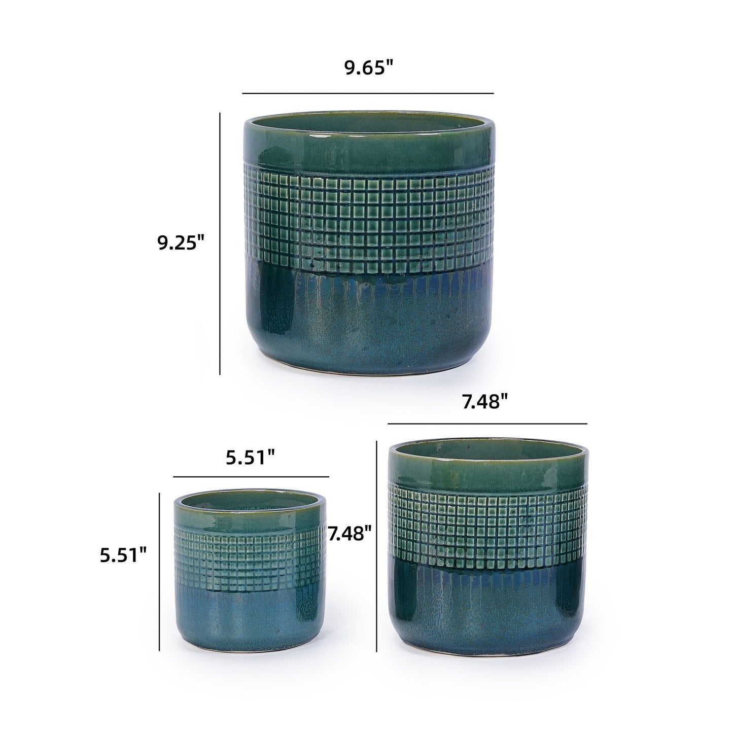 Flowerpot Set of 3 Planters Azul