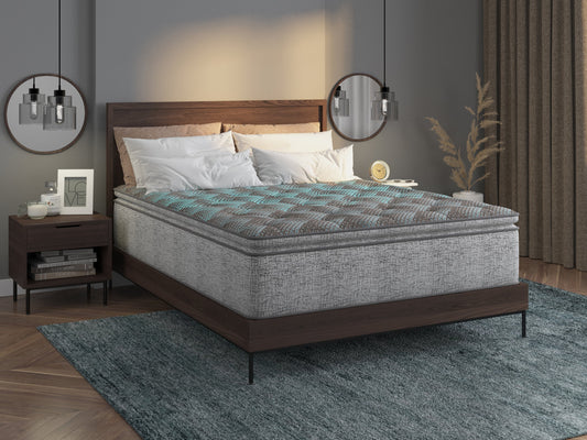 Restonic comfort care 12' hybrid euro top mattress, individual pocketed coil mattress , plush comfort
