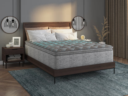 Restonic comfort care 12' hybrid euro top mattress, individual pocketed coil mattress , plush comfort