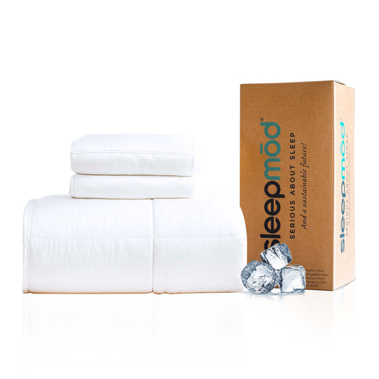 Cooling Comforter Set – Temperature-Regulating Eucalyptus Vegan Silk Comforter & Pillow Shams