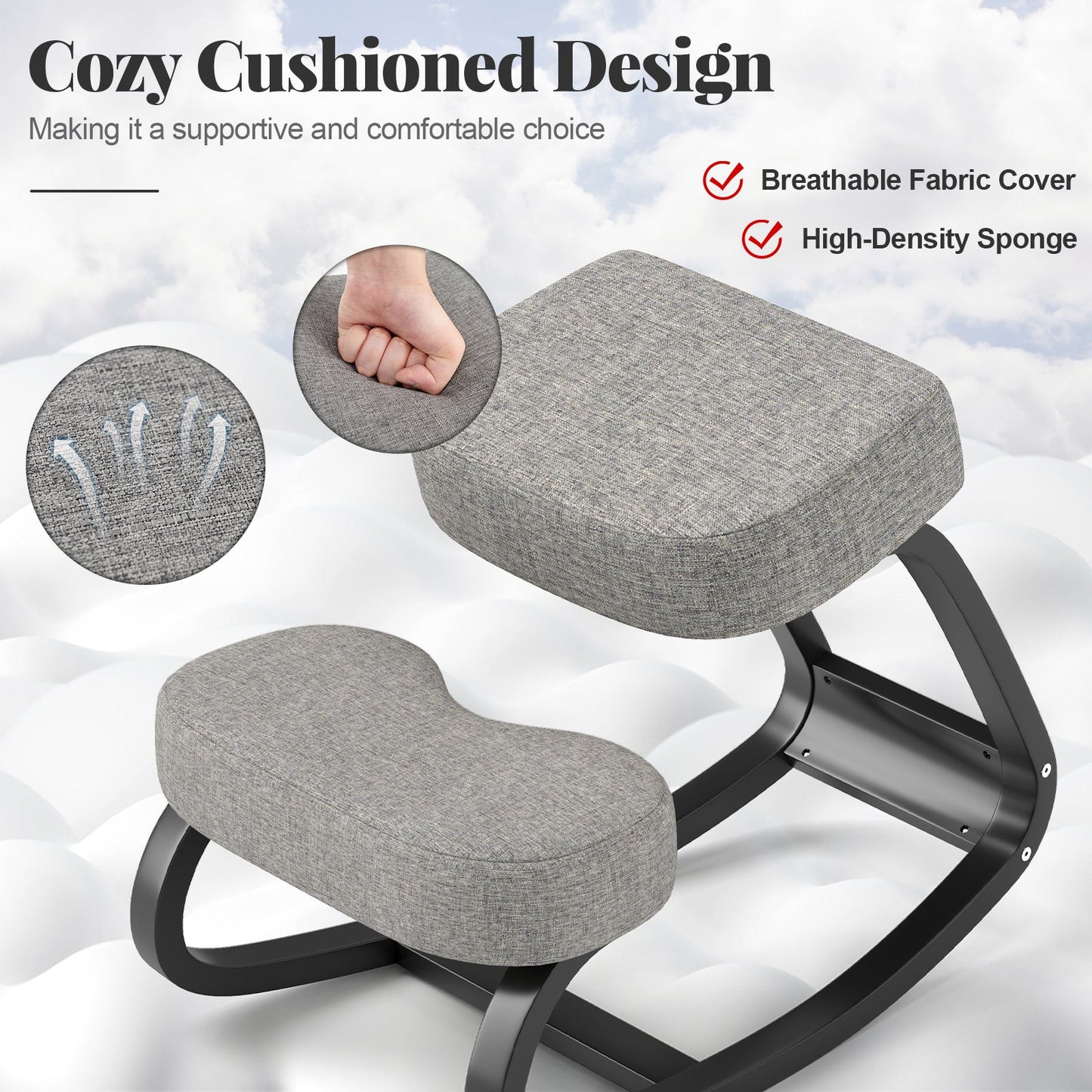 Wooden Ergonomic Rocking Kneeling Chair