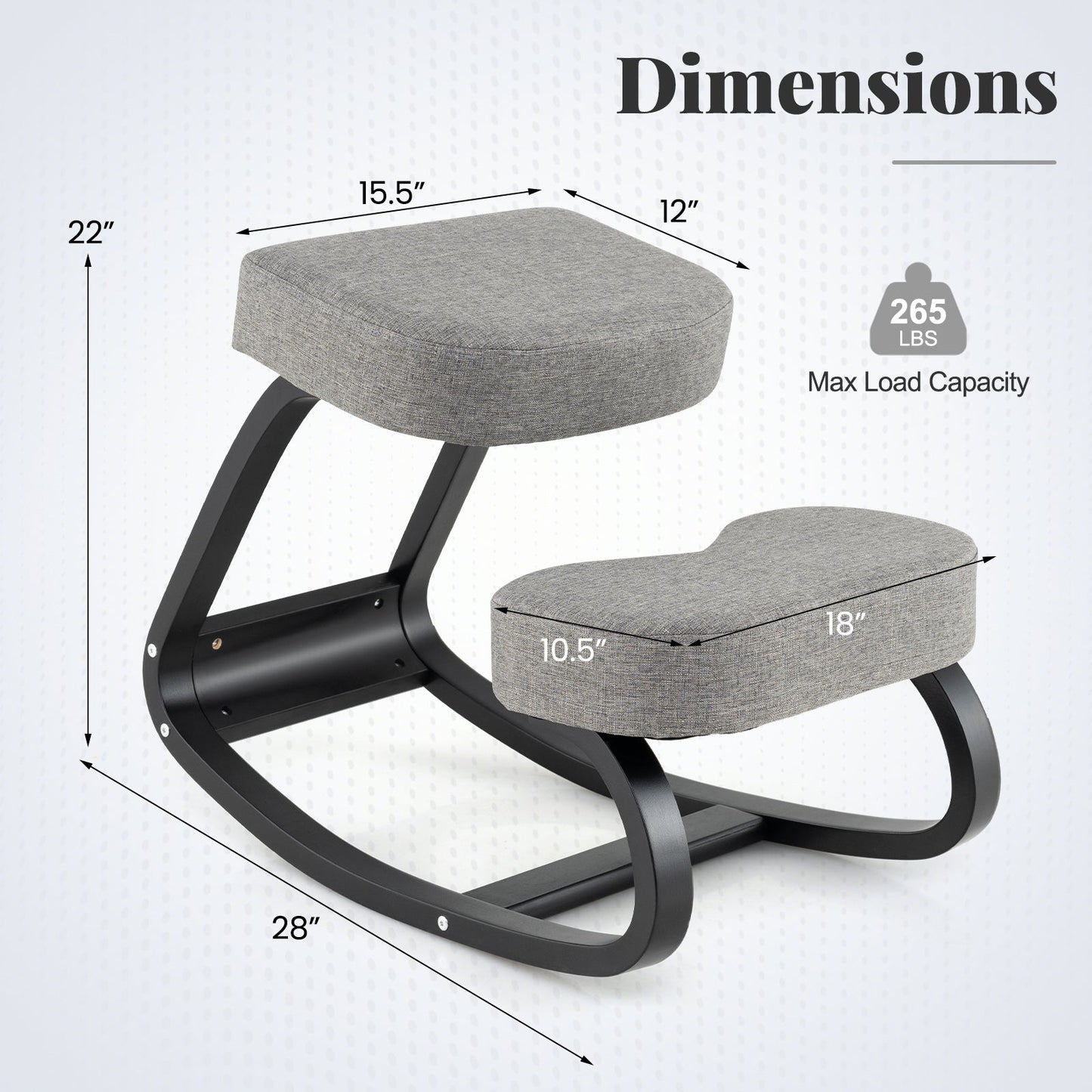Wooden Ergonomic Rocking Kneeling Chair