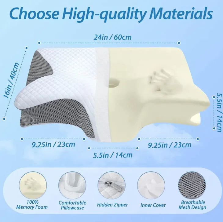 Memory Foam Pillow with Cervical Support