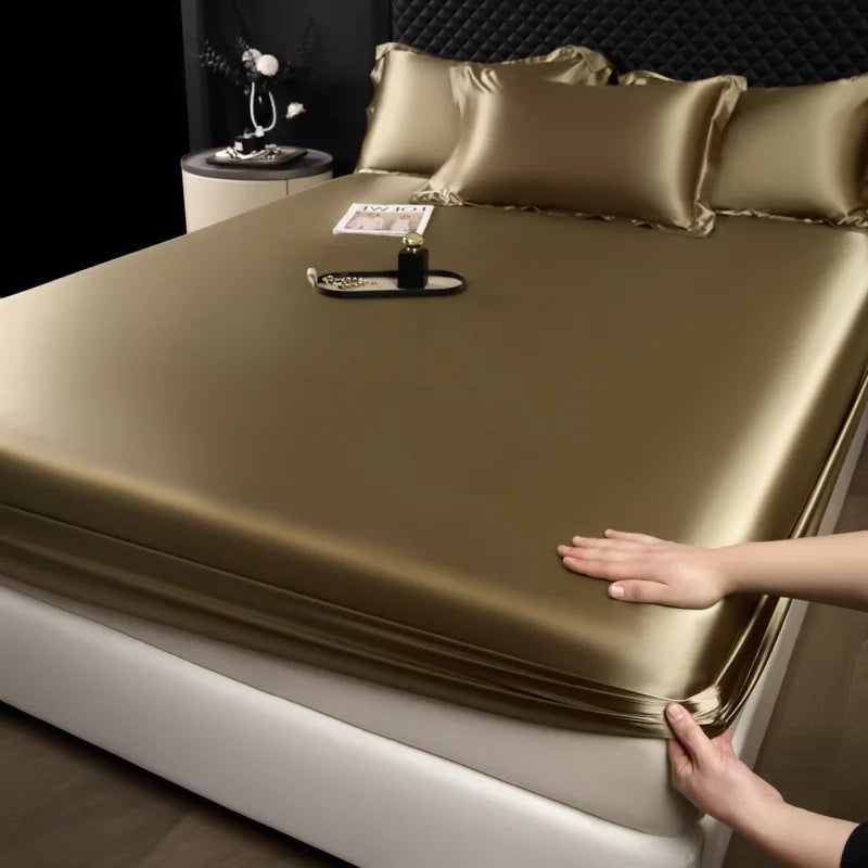 100% Mulberry Silk Fitted Luxury Sheet Set with Pillowcase