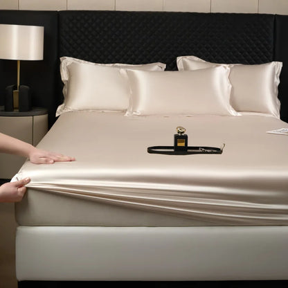100% Mulberry Silk Fitted Luxury Sheet Set with Pillowcase