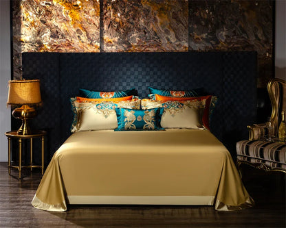 4/6/9Pcs Royal Gorgeous European Palace Embroidery Bedding Set Egyptian Cotton Duvet Cover Bed Sheet Pillowcases