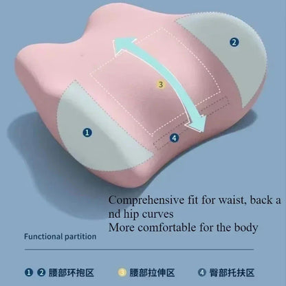 Ergonomic Lumbar Support Pillow for Sleeping – Memory Foam Back Cushion for Lower Back Pain Relief