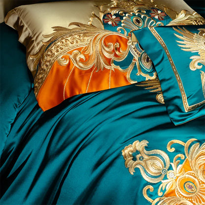 4/6/9Pcs Royal Gorgeous European Palace Embroidery Bedding Set Egyptian Cotton Duvet Cover Bed Sheet Pillowcases