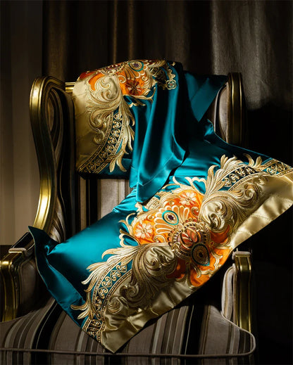 4/6/9Pcs Royal Gorgeous European Palace Embroidery Bedding Set Egyptian Cotton Duvet Cover Bed Sheet Pillowcases