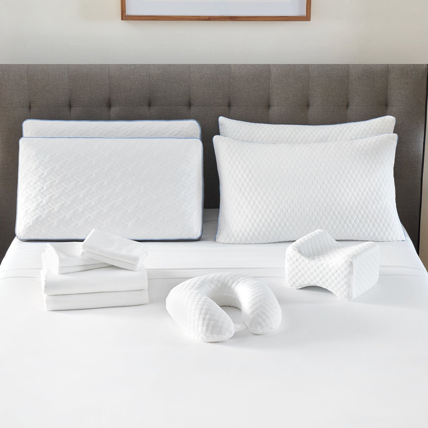 Restonic ComfortCare Plush with Premium Comfort Bedding Bundle