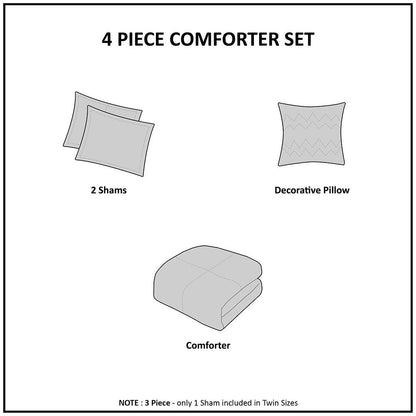 Full/Queen Plush to Sherpa Down Alternative Comforter Set