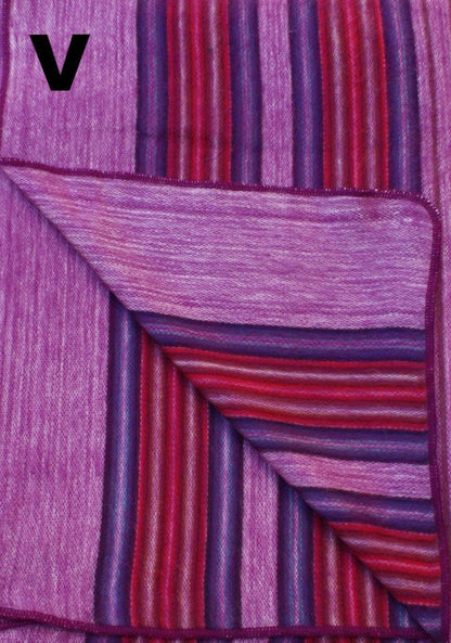 Alpaca Bed Blanket - Striped