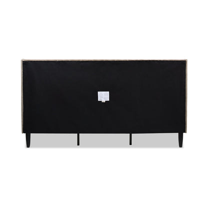 Aspen Vertical Tufted Headboard Platform Bed Set, King, Mink Beige Performance Velvet