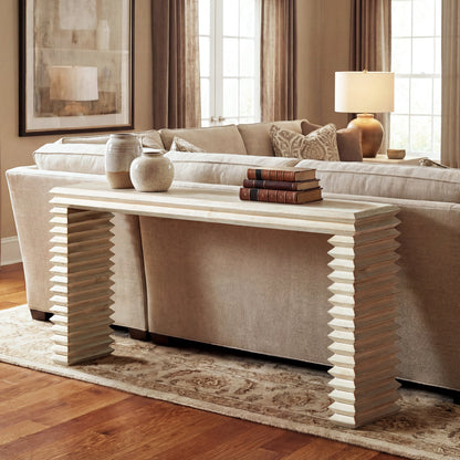 Reclaimed Wood Stacked Console Table, By Veda