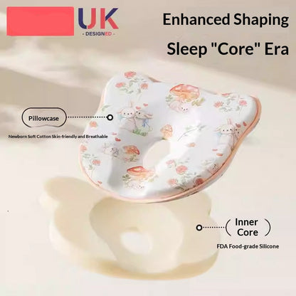 Baby Head Shaping Pillow - Prevent Flat Head Syndrome | Memory Foam Newborn Sleep Support 0-12 Months
