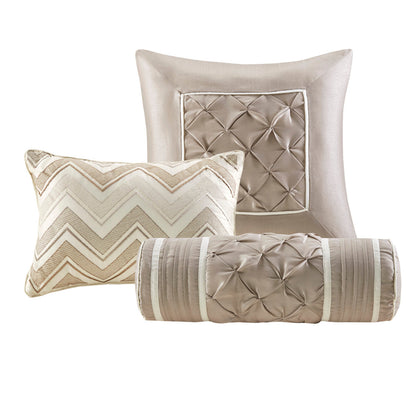 7 Piece Tufted Comforter Set Ivory Full