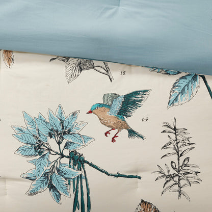 7 Piece Printed Cotton Twill Comforter Set Khaki King