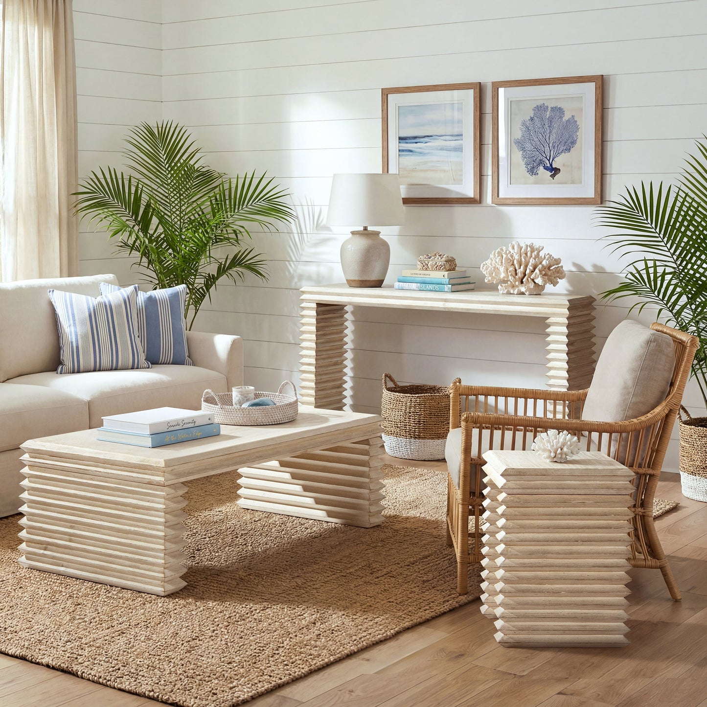 Reclaimed Wood Stacked Console Table, By Veda