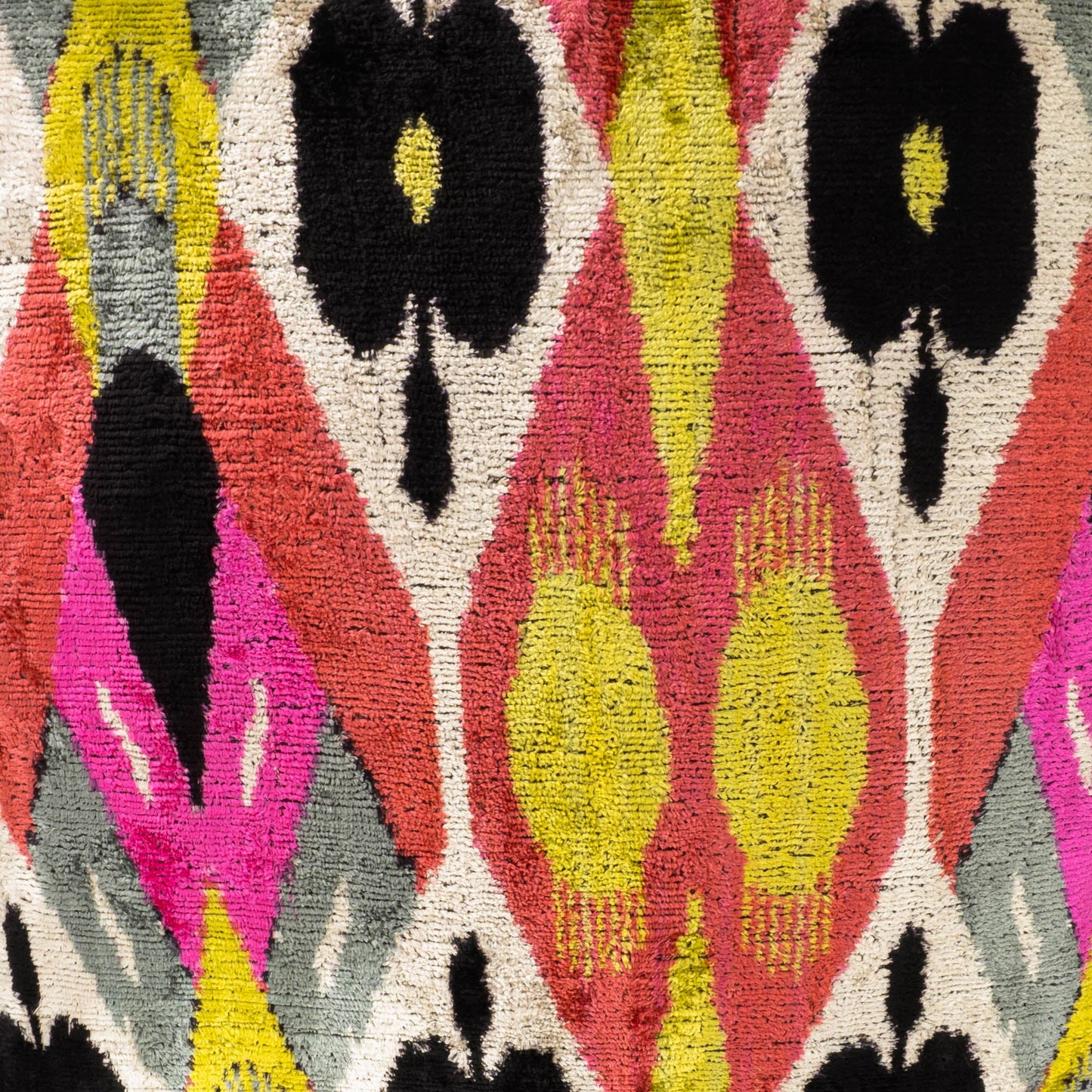 Euphora Silk Velvet Ikat Pillow Cover 24 X 24