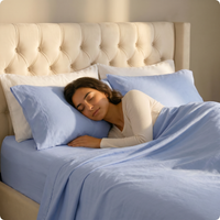 Full Blue 100-Percent Egyptian Cotton 1000 Thread Count 4-Piece Sheet Set