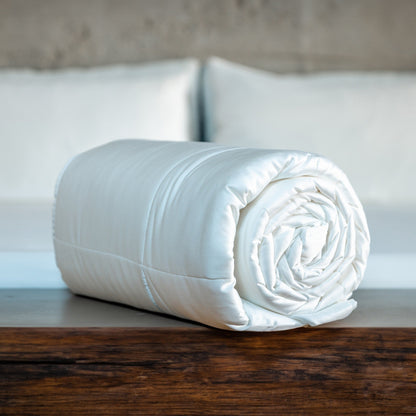 Cooling Comforter Set – Temperature-Regulating Eucalyptus Vegan Silk Comforter & Pillow Shams
